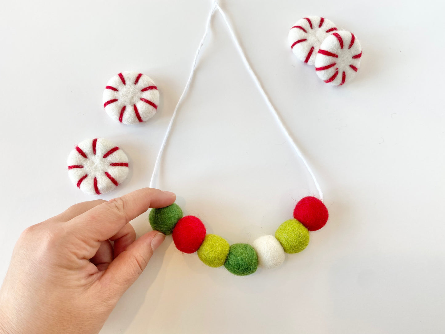Christmasy Felt Ball Necklace