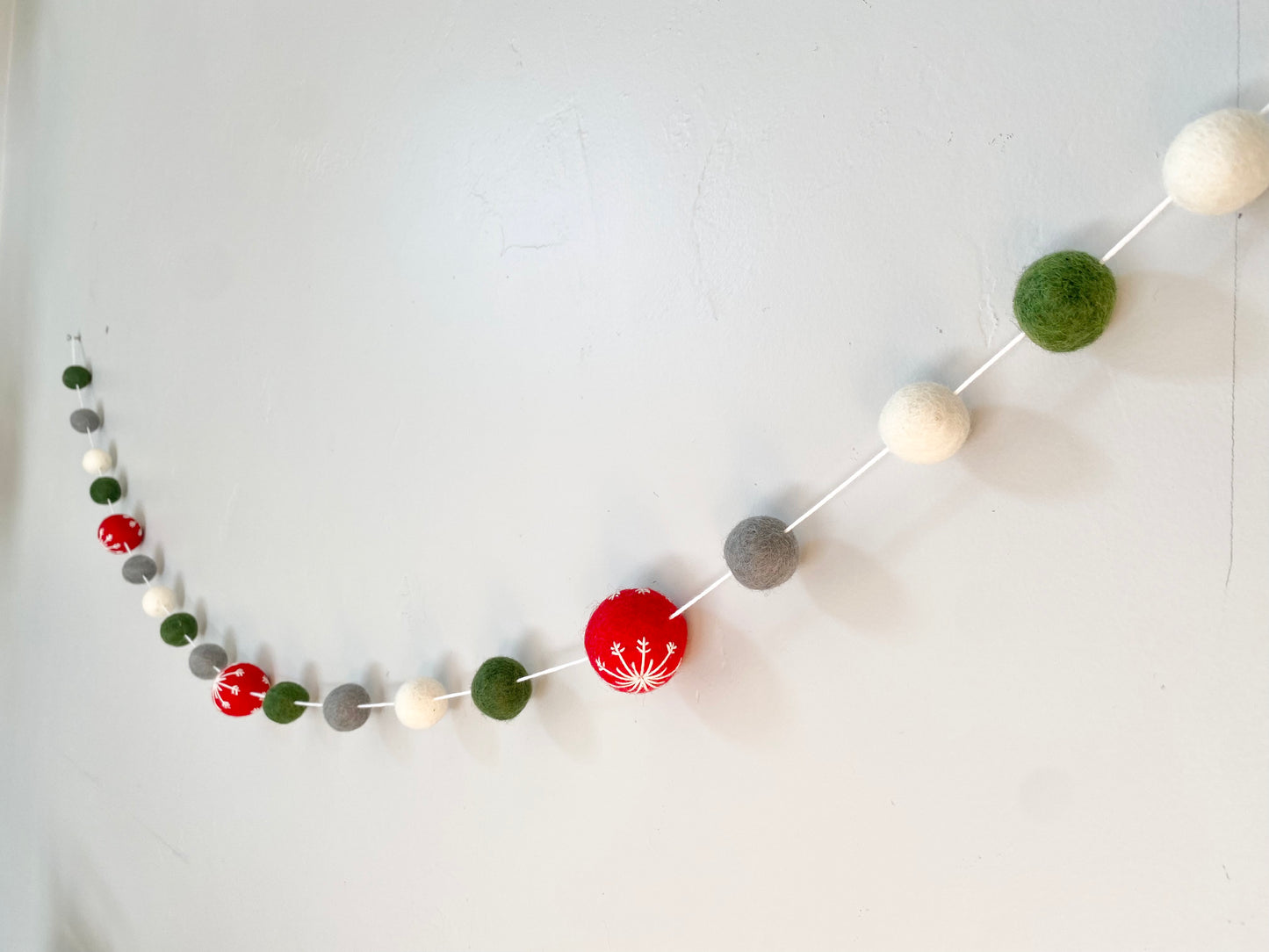Red Snowflake Ball Garland