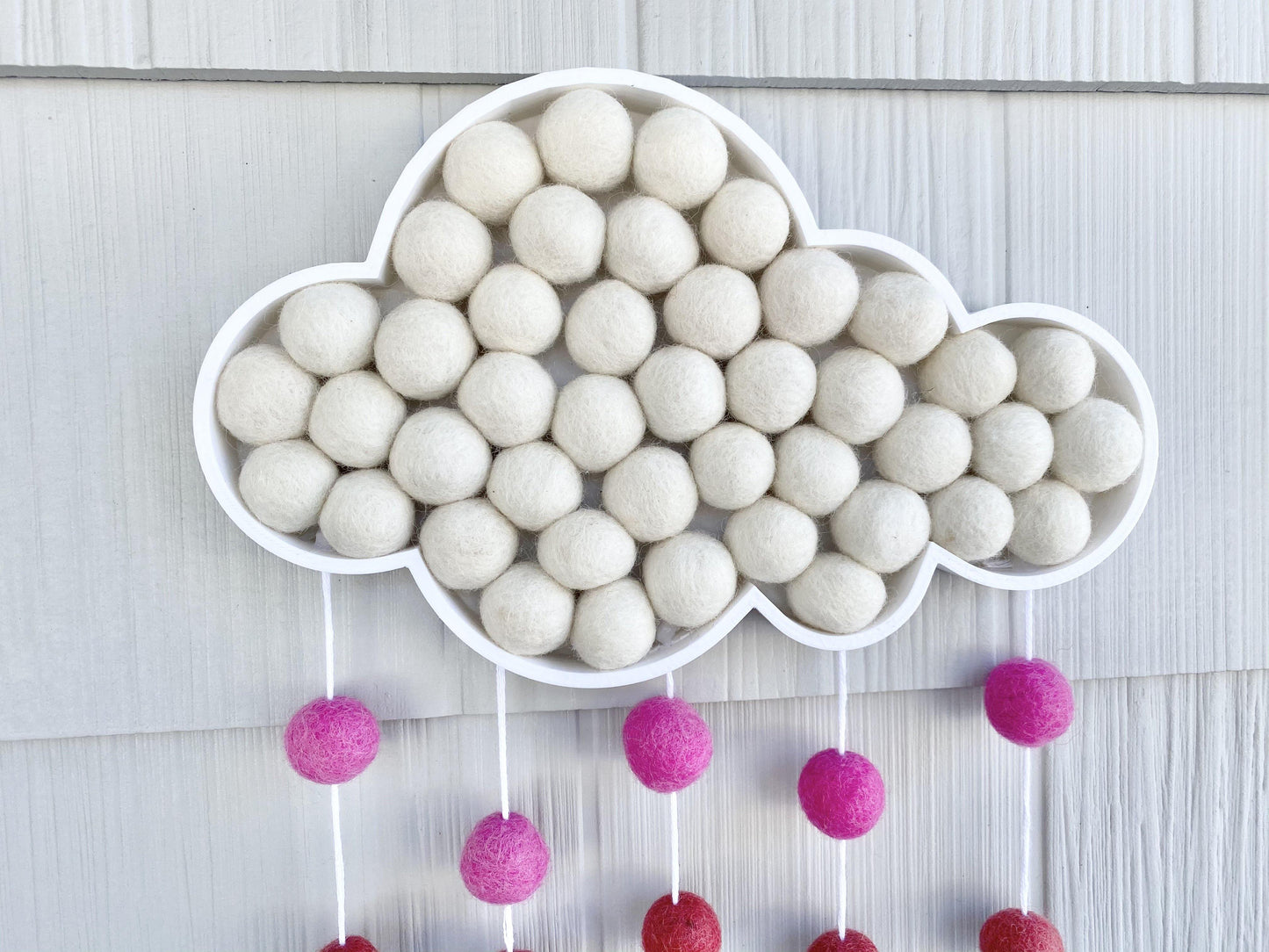 Muted Rainbow Felt Ball Rain Cloud - Redheadnblue