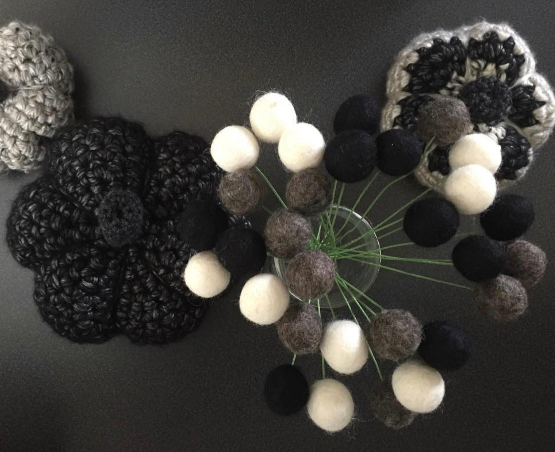 Monochromatic Felt Ball Bouquet