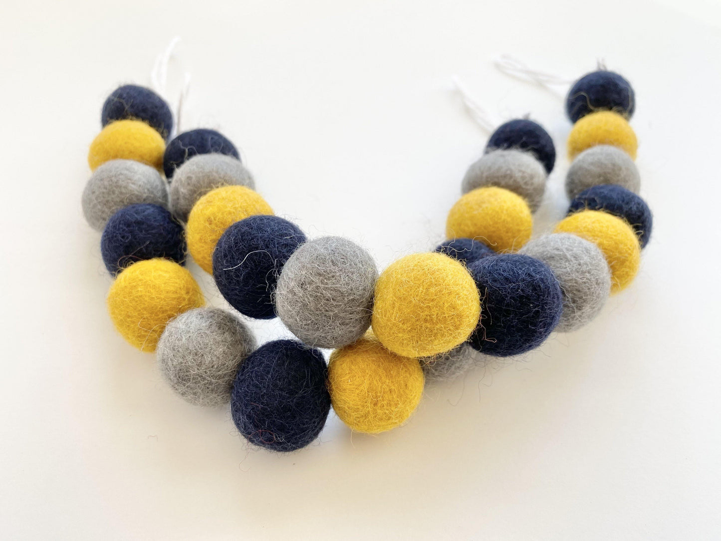 Navy & Gold Curtain Ties - Wool Jamboree