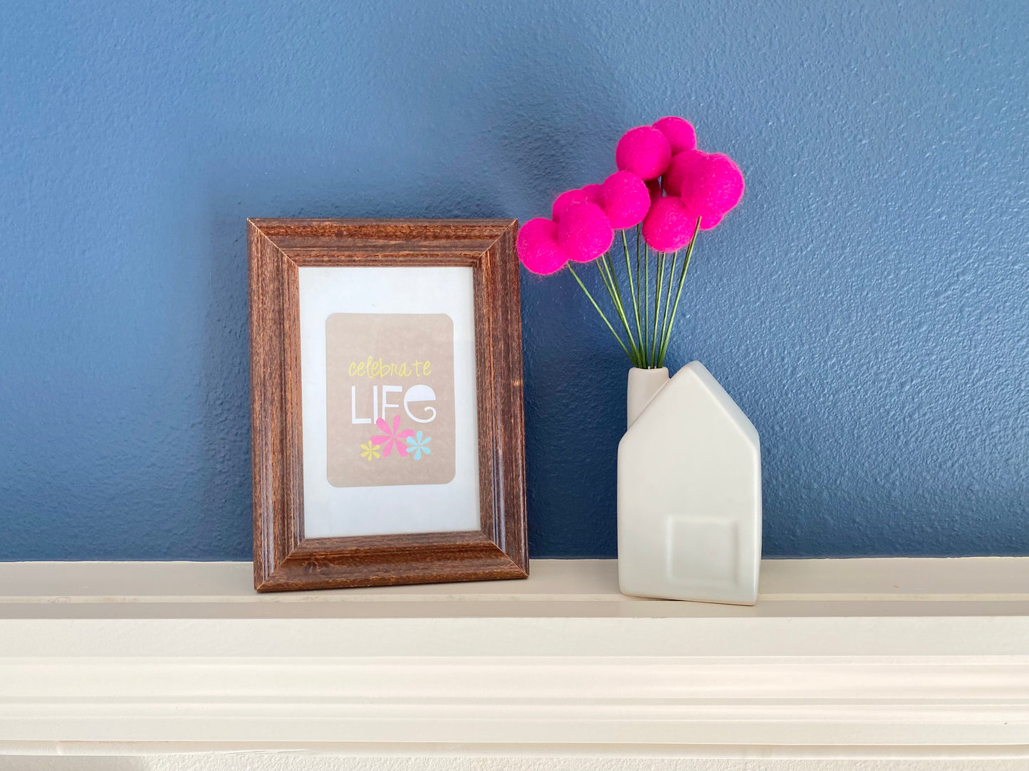 Hot Pink Felt Ball Bouquet