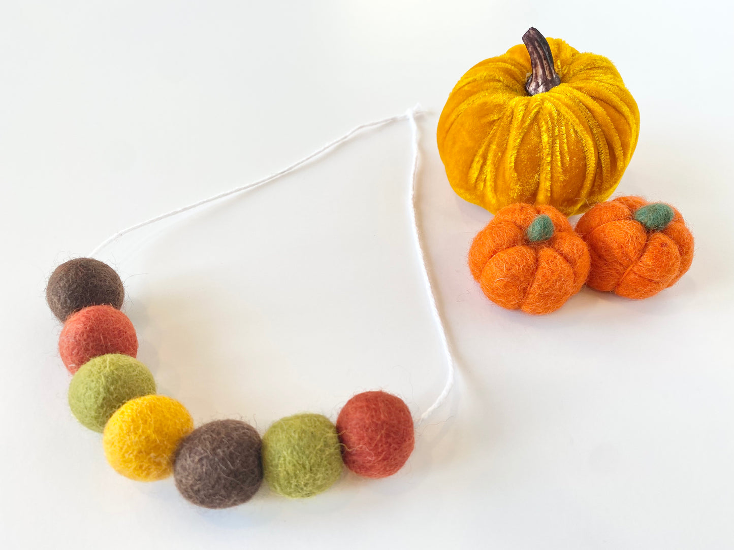 Thanksgiving Felt Ball Necklace