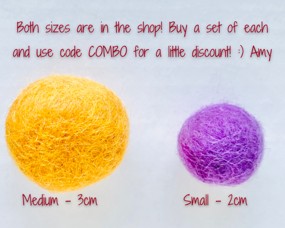 Medium Solid Wool Cat Toys - Redheadnblue