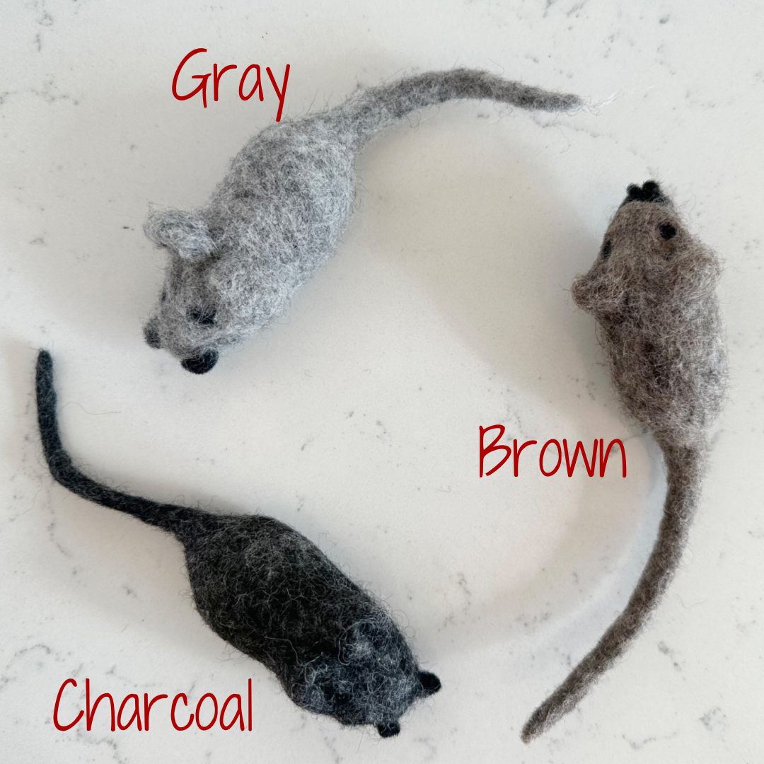 Felted Mouse Kicker Toy