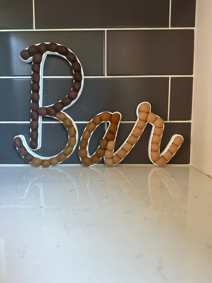 Cursive BAR (Coffee Bar or Alcohol Bar!)