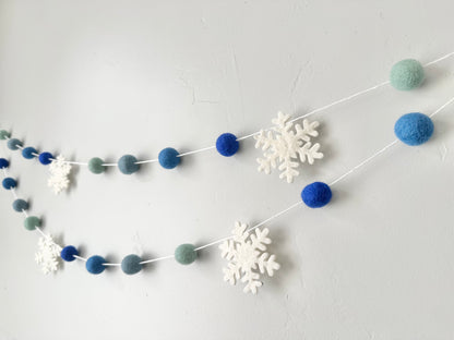 Blue Ombre Snowflake Garland