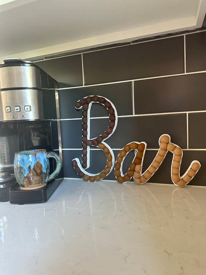 Cursive BAR (Coffee Bar or Alcohol Bar!)