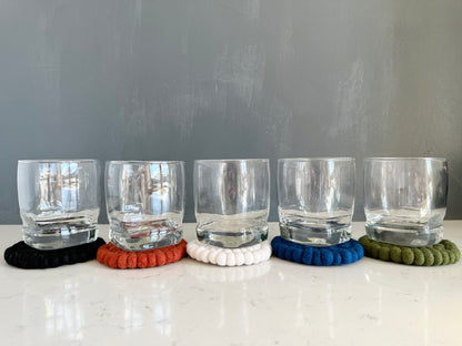 Solid Colored Felt Ball Trivet & Coaster