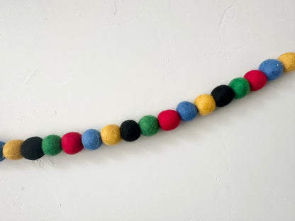 Blue, Gold, Black, Emerald, Red Garland
