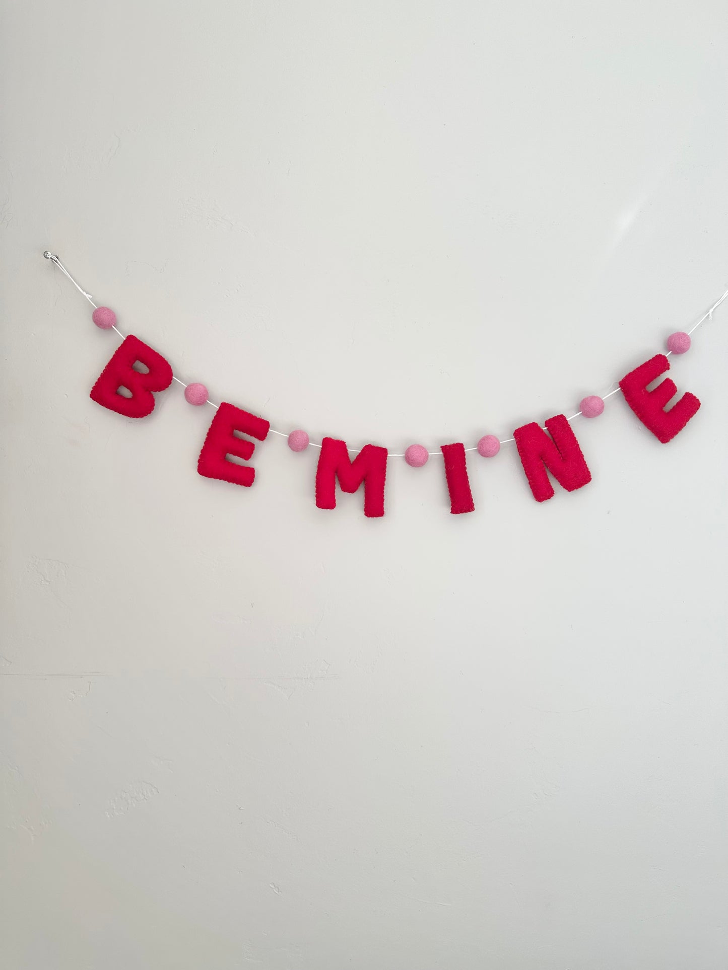 BE MINE felt banner - red letters