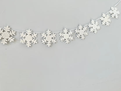 All White Snowflake Garland