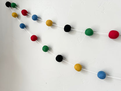 Blue, Gold, Black, Emerald, Red Garland
