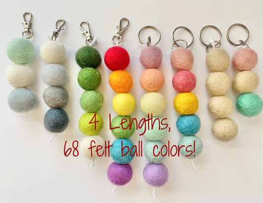 Custom Felt Ball Keychain