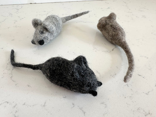 Felted Mouse Kicker Toy