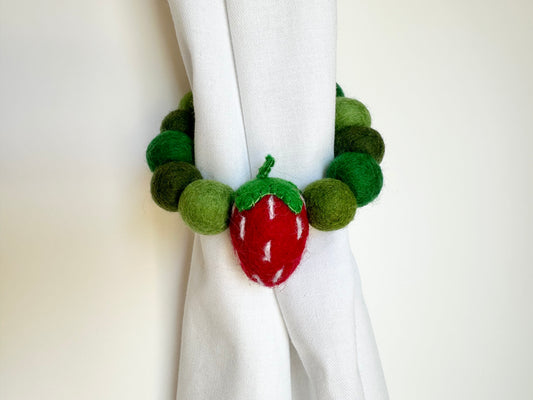 Red Strawberry Curtain Ties