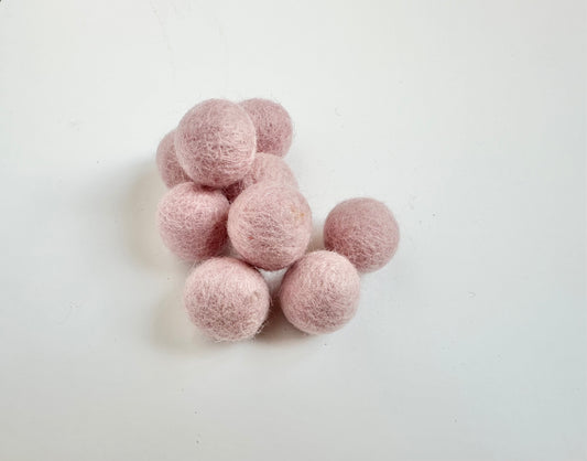 Peony Pink - 2.5 cm Felt Pom Pom Balls