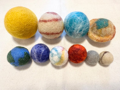 Felted Solar System Ceiling Mobile