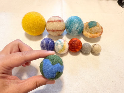 Felted Solar System Ceiling Mobile
