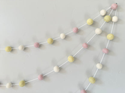 Pink Lemonade Felt Ball Garland