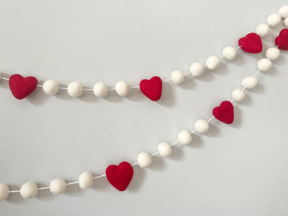 Red & White Heart Garland