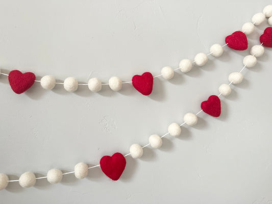 Red & White Heart Garland