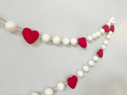 Red & White Heart Garland