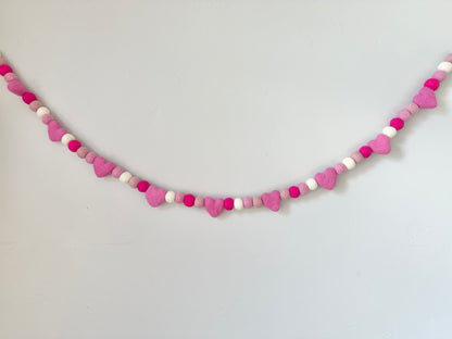Shades of Pink Heart Garland