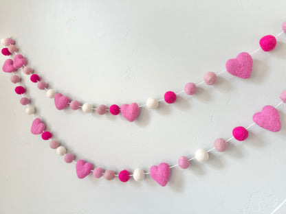 Shades of Pink Heart Garland