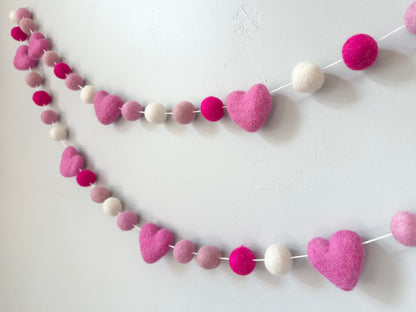 Shades of Pink Heart Garland