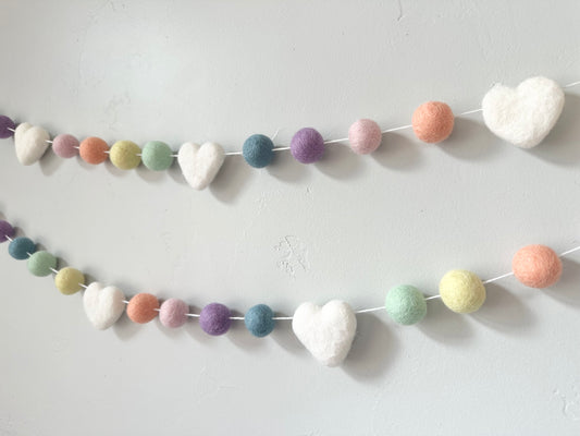 Rainbow Heart Garland