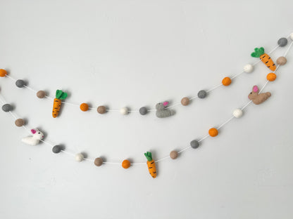 Hungry Bunny Felted Garland