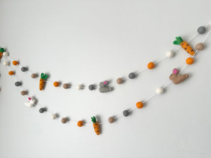 Hungry Bunny Felted Garland
