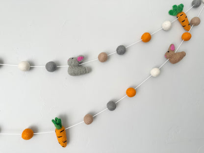 Hungry Bunny Felted Garland