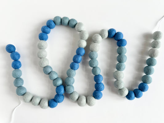 Blue Ombre Color Block Garland