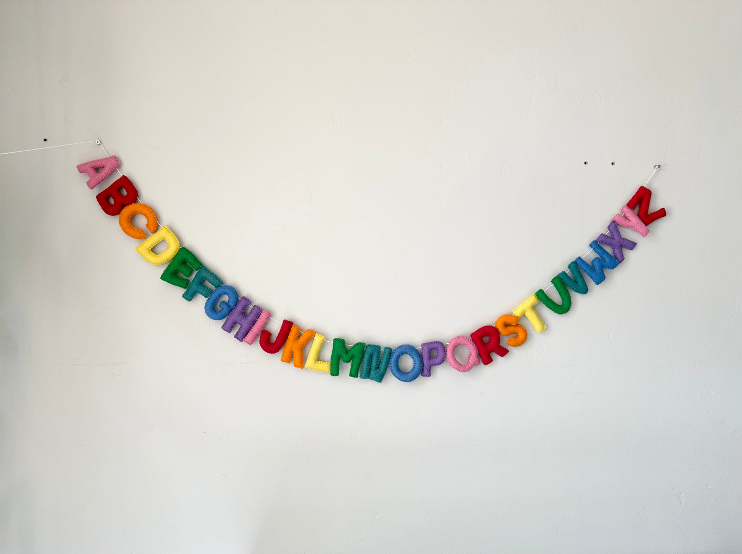 Alphabet felt banner - rainbow letters