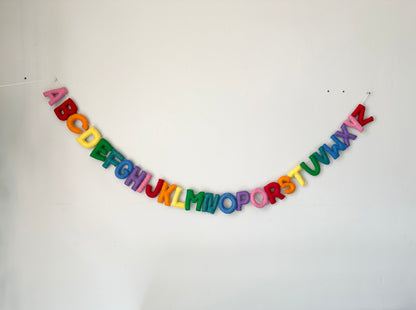 Alphabet felt banner - rainbow letters