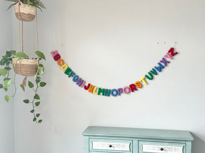 Alphabet felt banner - rainbow letters