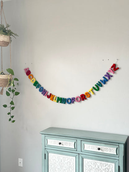 Alphabet felt banner - rainbow letters
