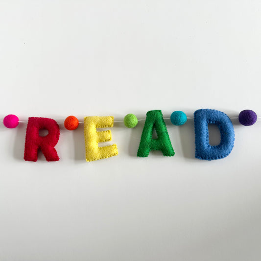 READ felt banner - rainbow letters