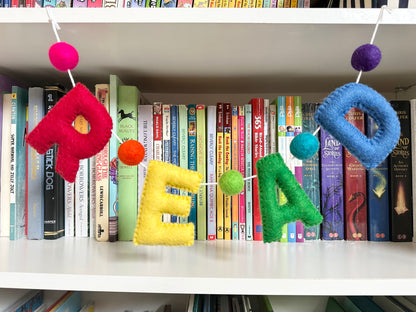 READ felt banner - rainbow letters