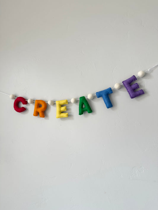 CREATE felt banner - rainbow letters