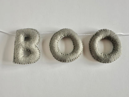 BOO felt banner - black, gray or orange letters