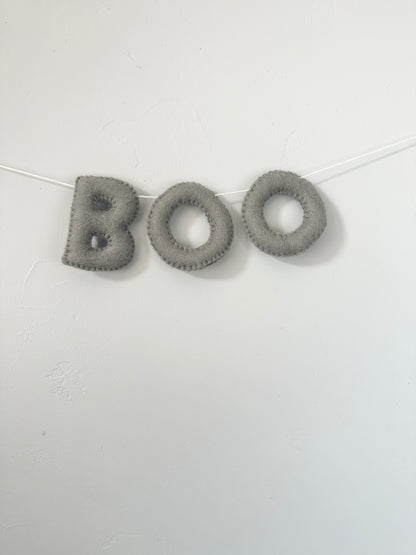 BOO felt banner - black, gray or orange letters