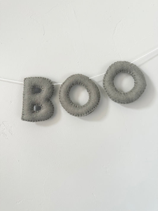 BOO felt banner - black, gray or orange letters