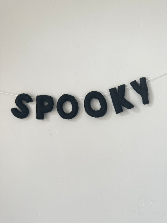 SPOOKY felt banner - black or gray letters