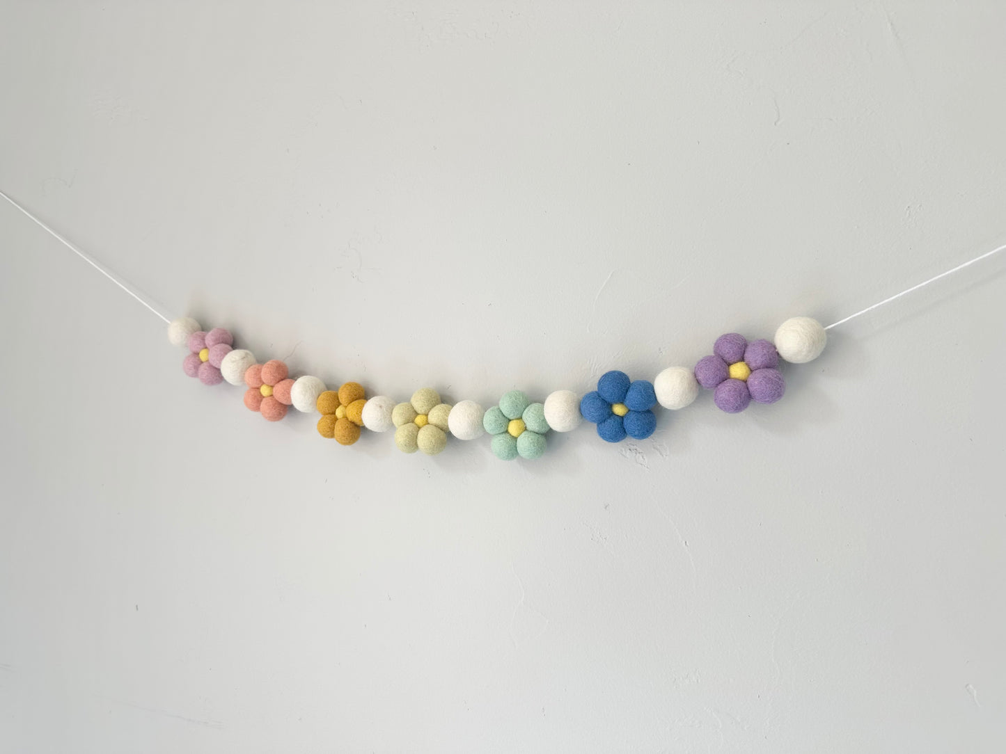 Rainbow Wool Daisy Garland