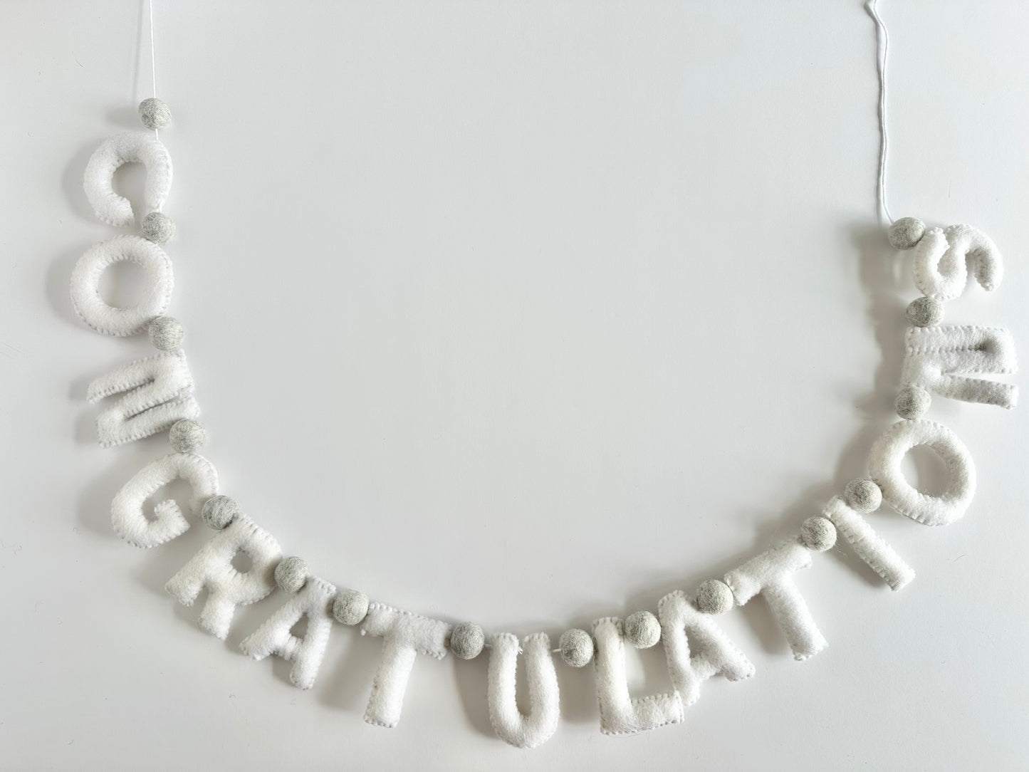 CONGRATULATIONS felt banner - white letters
