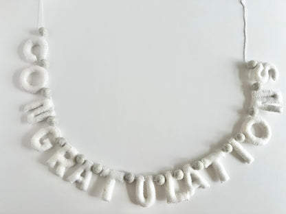 CONGRATULATIONS felt banner - white letters
