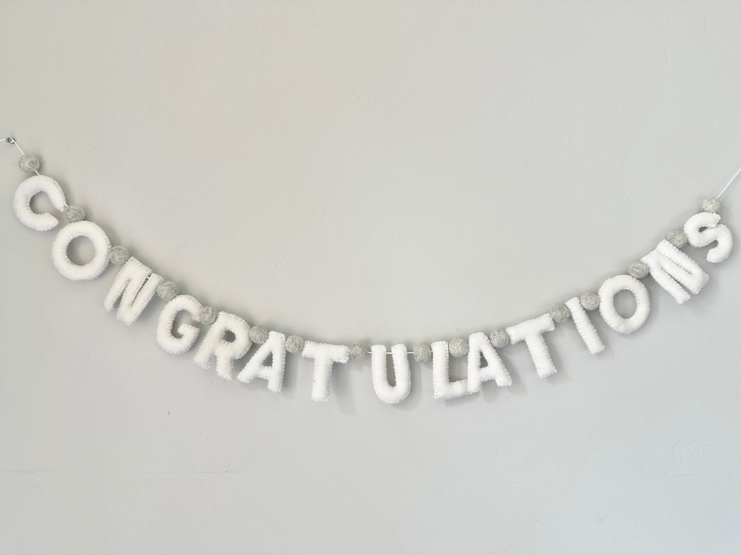 CONGRATULATIONS felt banner - white letters